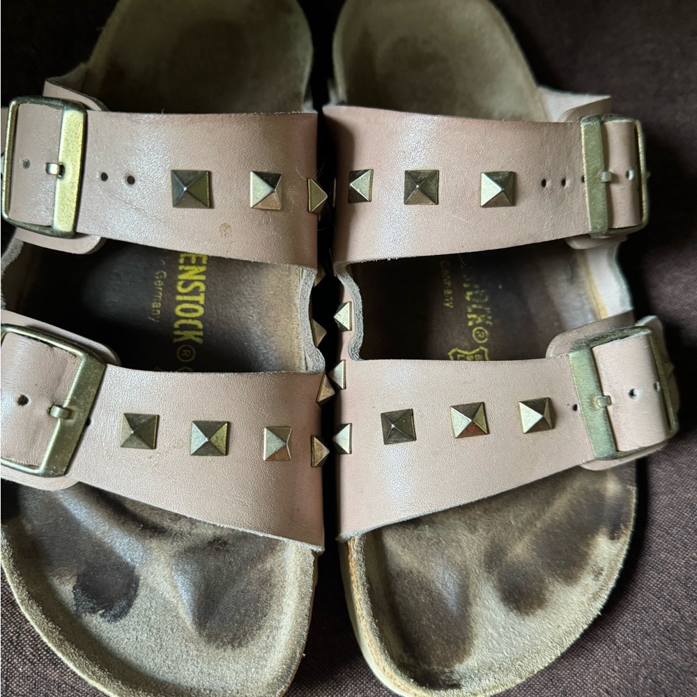 BIRKENSTOCK well love Arizona studded reptile rose sandals Sz 40